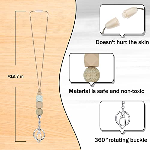 Teacher Lanyards for ID Badges and Keys, Cute Silicone Beaded Lanyard - color: Cute Lanyard-001