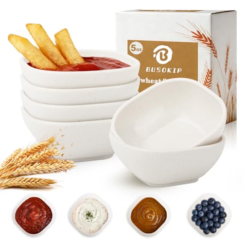 5 OZ Sauce Bowls Set of 6, Unbreakable Dipping Sauce Cups - White - color: White, size: 5 OZ