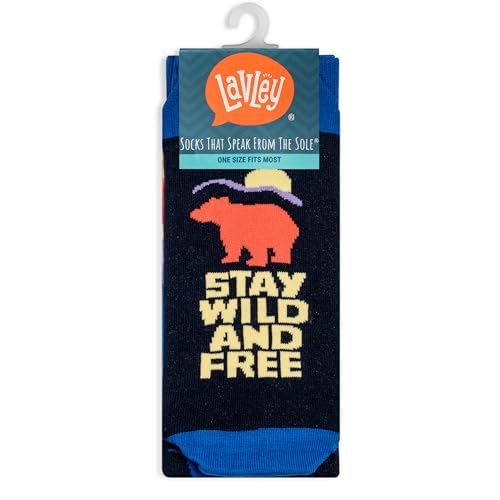 Lavley Women's Funny Socks Cute Novelty Gift for Women & Teens - color: Stay Wild and Free