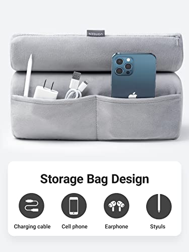 UGREEN Tablet Pillow Stand for Lap Soft Holder Bed with 3 Viewing Angles Adjustable Home Office Accessories Compatible with iPad Pro 13 12 11 10.5 Air Mini 5 4 3 2 Phone 16 15 14 E-Reader Grey - color: Grey