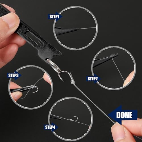 Deekin 3 Pcs Fishing Nail Knot Tying Tool Quick Tie Line Fly Tyer - color: Black
