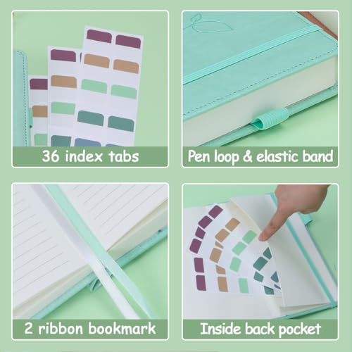 Hoci Poci 400 Pages Lined Journal Notebook, 5.8" x 8.4", Aqua - color: Aqua, size: Lined-400 Pages (5.7"×8.3")