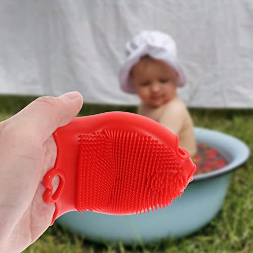 Beaupretty Baby Shampoo Brush Silicone Scalp Massager for Kids Gentle Exfoliating Bath Shower Brush with Ergonomic Grip Multi-Use Cleaning Tool for Hair Care and Relaxing Scalp Massage