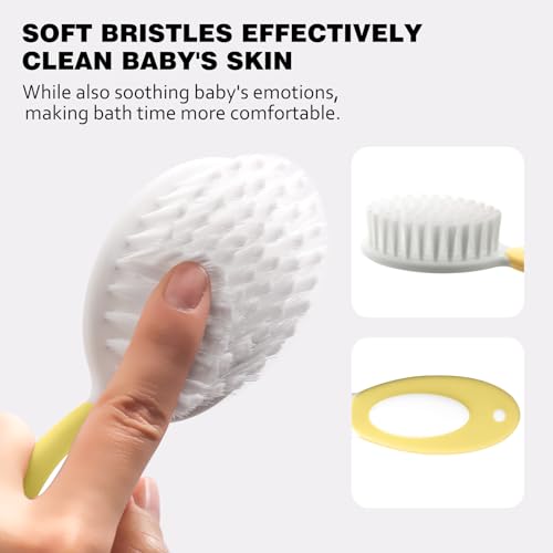 Baby Grooming Kit Newborn,Baby Health Care Kit,Baby Brush Soft Bristles 5 pcs Baby Nail Kit Nursery Care Kit Baby Hair Brush Hair Comb Nail Kit Safety Cutter Nail Clipper Set Yellow - color: 5pcs Yellow