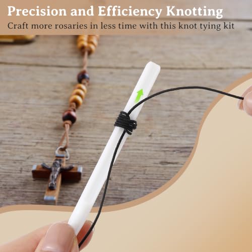 2 Pack Rosary Cord Knotting Tool, Dual Head,White - color: White