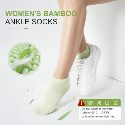 Women's Ankle Socks, 5 Pairs, Bamboo Rayon Ultra Thin Low Cut - color: Assorted 3, size: Medium