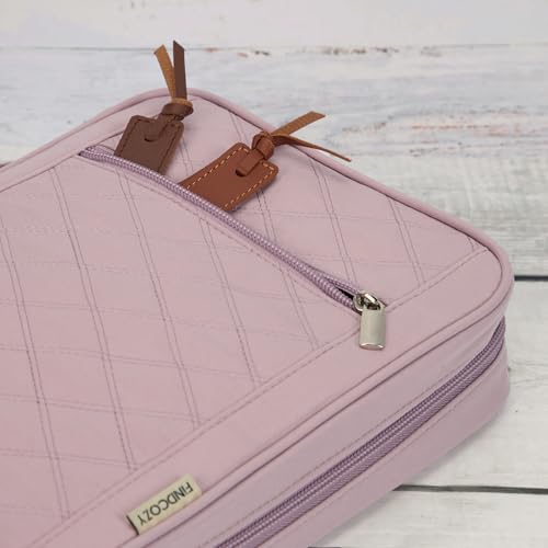 FINDCOZY Bible Cover for Women, Medium Carrying Case for Regular Bible - color: Peach Pink, size: Medium
