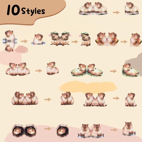 10Pcs Magnetic Bookmarks, Cute Hydrochoerus hydrochaeris Clips for Reading - color: Hydrochoerus Hydrochaeris