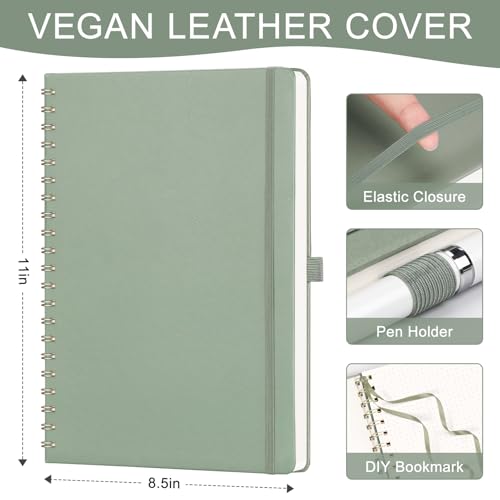 AHGXG Dotted Journal, 110 Pages, A4 (8.5" x 11") - color: Sage Green, style: A4-Dotted