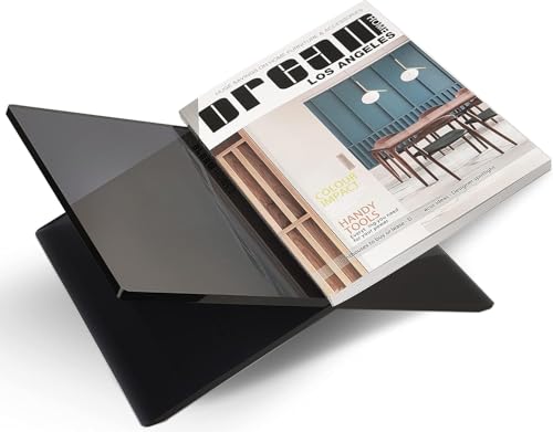 Honygebia Black Acrylic Book Stand, Cross Frame Open Display Holder - color: Black