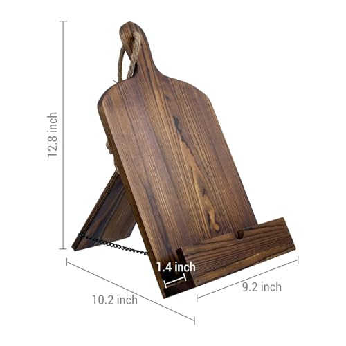 MyGift Cookbook Stand Recipe Book Holder Brown Wood Cutting Board Design - color: Brown