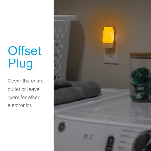 GE SleepLite Plug in Night Light with Dusk to Dawn Sensor, 2 Pack - color: Amber, size: 2 Pack