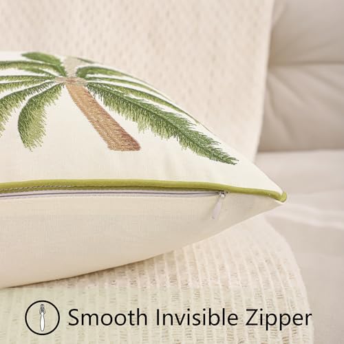 Green Palm Tree Throw Pillow Covers 18x18 Inch Set of 2 - color: A-green Palm Tree