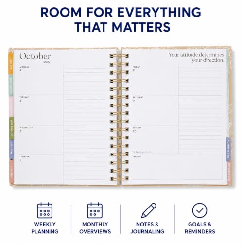 WORLD TRAVELER Academic Planner School Organizer Jul 2026-Dec 2027, 7"x9" - color: Tan Floral