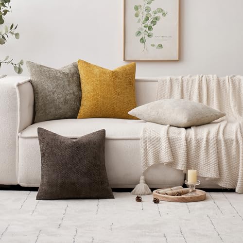 MIULEE Decorative Couch Throw Pillow Covers 16x16 in Mustard Yellow 2 Pack - color: Gold, size: 16" x 16" (Pack of 2)
