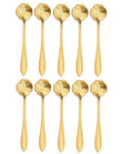 20-Piece Stainless Steel Rose Flower Coffee & Dessert Spoon Set - Gold
