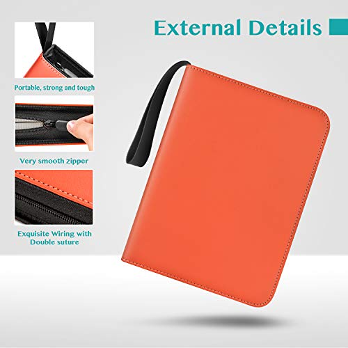 9-Pocket TONESPAC Portable Trading Cards Binder, Holds 900 Cards, Orange - color: Orange