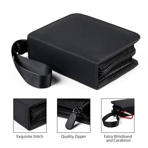 GEAoffice Small 1 Pocket Mini Trading Card Binder Holds 80 Cards, Black - color: Black-Dia