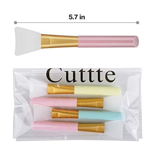 Cuttte 4pcs Silicone Face Mask Applicators, Hairless Facial Brushes for Mud - color: White