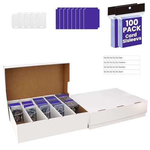 2 Pack Toploader Trading Card Storage Box,5Row 3200 Count Card Box,Bulk Box - size: 2-PACK