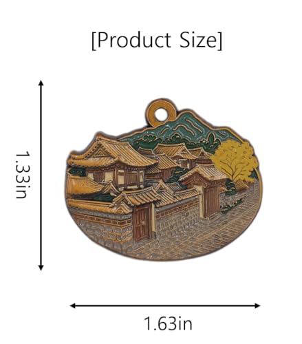 K-Culture Enamel Keychain Collection – Korean Art, K-Pop & K-Culture| Decorative Metal Key Ring for Bags - style: Bukchon Hanok Village