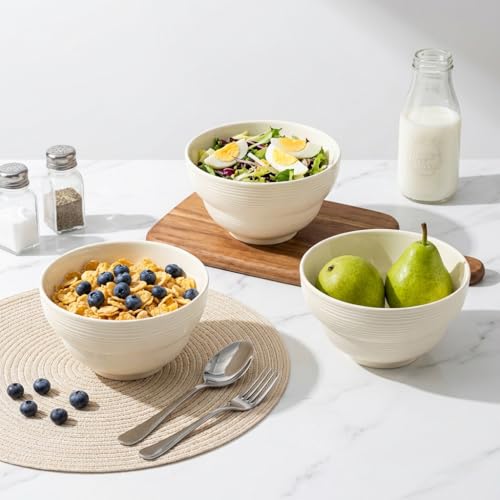 Ceramic Cereal Bowls Set of 6, 24.5 oz Soup Bowls, 6 Inch - size: Cereal Bowls Set of 6