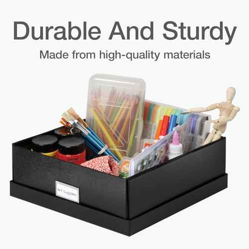 Oxford Keepsake Box, Protective Storage-Box, Home and Office Organizer, Photo Storage, Souvenir Organizer, Medium, 12" x 12" x 4 1/4" (41788) (Pack of 6) - size: 12" x 12" x 4 1/4" (Pack of 6)