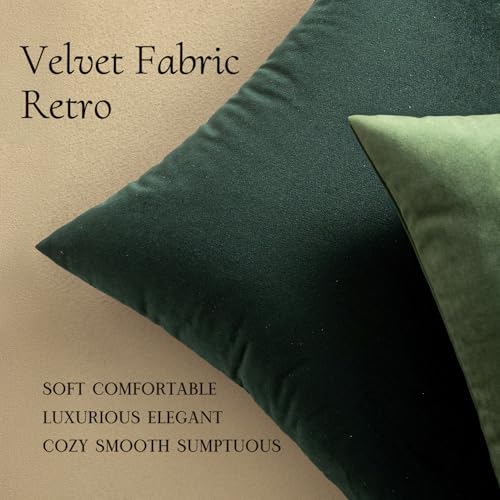 MIULEE Velvet Throw Pillow Covers 14x14 Inch Pack of 2 Army Green - color: Army Green, size: 14" x 14" (Pack of 2)