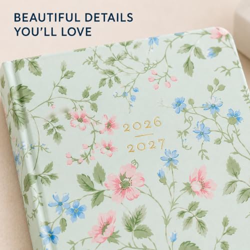 Laura Ashley Academic Planner Hardcover Agenda Jul 2026-Dec 2027, 6"x8" - color: Green