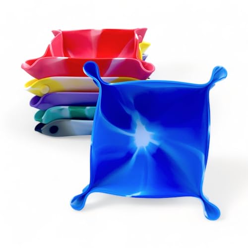 Luck Lab Board Game Token Trays, 6-Pack Folding Silicone Swirl Color Bowls