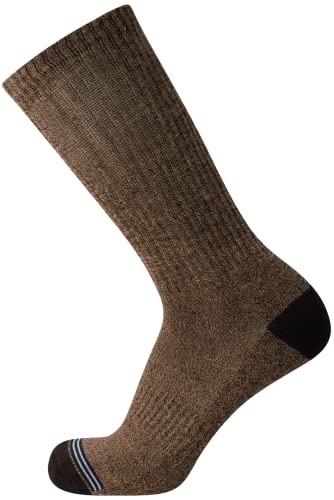 Nautica Mens Crew Socks 5 Pack Moisture Wicking Athletic Work & Dress Socks - color: Brown/Navy