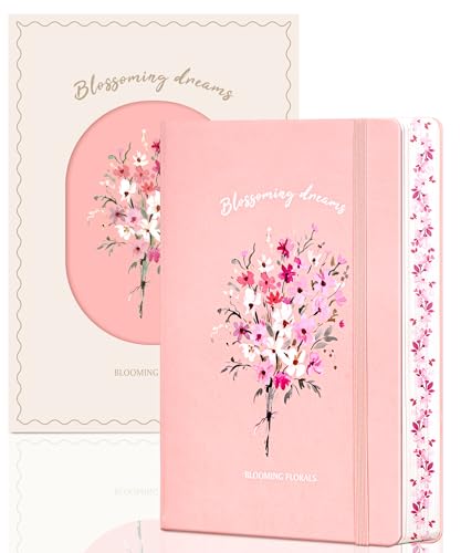 MINICAGIE Lined Floral Journal Notebook for Women 192 Pages A5 - color: Pink
