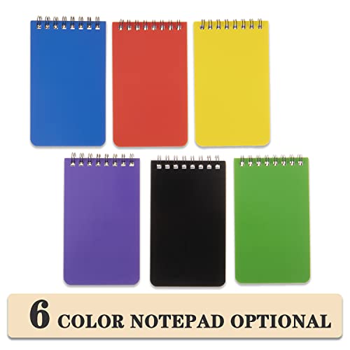 QiCheng 6pacs Pocket Notebook Mini Notepad Small Spiral Notebooks 3X5Inch - size: 6