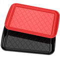 Grilling Prep & Serve Trays for Party Set of 2, Large BBQ Serving Platters - color: Black & Red
