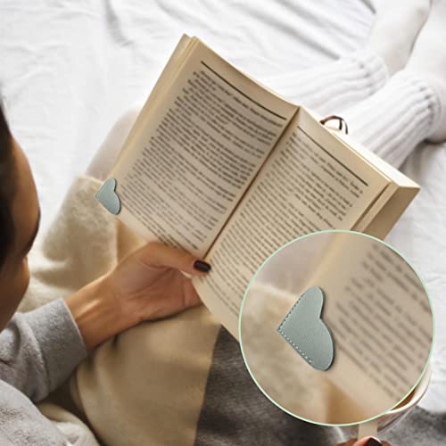 6Pcs Leather Heart Bookmarks, Wayzton Cute Book Marks Gifts for Book Lovers - color: Love