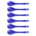 Blue 6 pcs Porcelain Egg Spoons Ceramic Spoons 4.7 inch Coffee Dessert Yogurt Tea Milky Tea - style: Blue