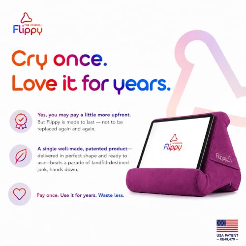 Flippy Original Tablet Pillow Stand & iPad Holder, Gift for Book Lovers & Readers, Multi-Angle Stand with Storage for Lap, Desk & Bed, Compatible with Kindle, Fire, iPad & Samsung, Orchid You Not - color: Orchid You Not 4.0
