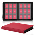 Toploader Binder, 9-Pocket 288 Cards Holder for 3"x4" Rigid Card Sleeves - color: 9Oxblood Red