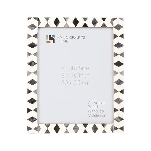 Handicrafts Home Handmade Bone Inlay Modern Grey & White Picture Frame,6x4 - color: ARTIC-MOSS- Grey White, size: 8X10