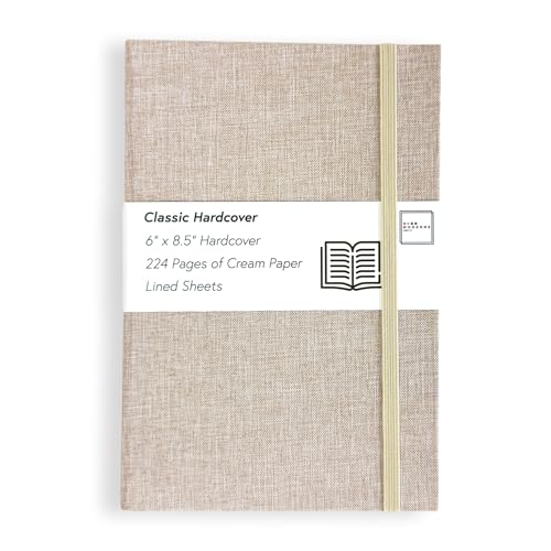 Portage Lined Hardcover Aesthetic Notebook Writing Journal – Bleed-Proof Paper Notepad for Journaling, High GSM, A5 Notebook, Cream Pages - Oatmeal, 6 x 8.5 Inches, 224 Pages - color: Oatmeal, size: Lined Pages