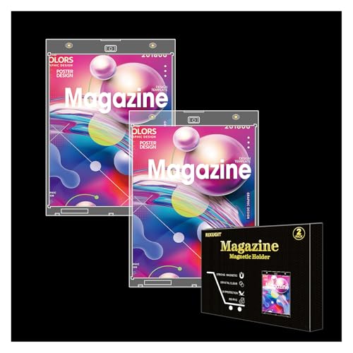 2-Pack Magazine Book Magnetic Holder, One Touch Magazine Protector