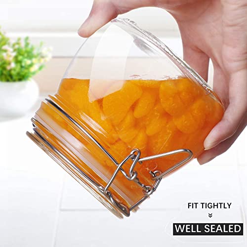 ComSaf Round Small Glass Pantry Jars with Airtight Lids 17 oz 6 Pack - size: 17 fl oz x 6