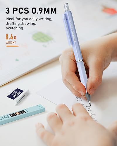 Nicpro 3PCS Pastel Mechanical Pencil Set, 0.9 Mechanical Pencil - style: 3 Pack (0.9mm)