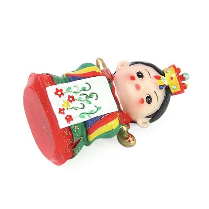 Korean Traditional Folk Decorations Figurine - Wedding Bride and Broom 3in Korean Hanbok Handicraft Product Collectible Figurine