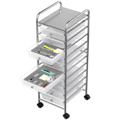Simple Houseware Drawer Organizer Tray, 9 Adjustable Compartments, Gray - color: Gray, size: 1 Pack