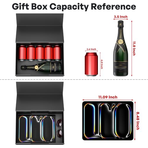 RYDDOY Black Gift Box, 13.8x9.5x4.3'' Large Gift Boxes with Lids - color: Black, size: 13.8 x 9.5 x 4.3 Inch
