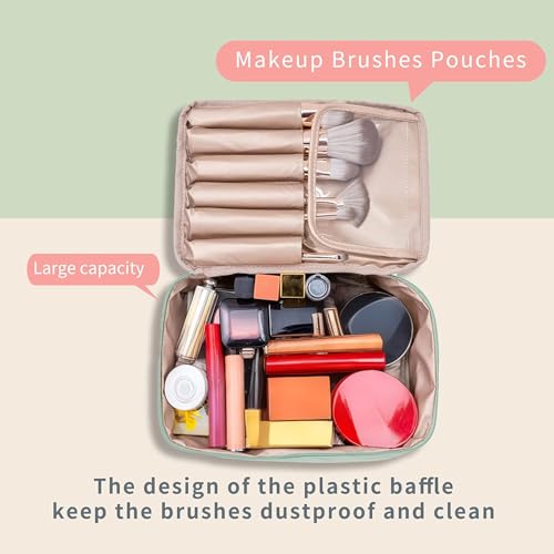 Queboom Travel Makeup Bag Cosmetic Bag Toiletry Bag for Women & Men, Green - color: Green-1pcs