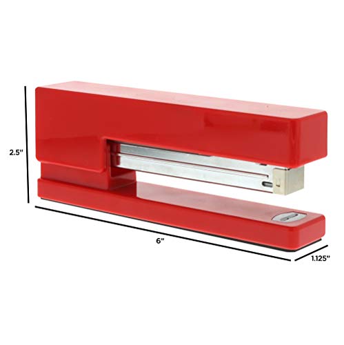 JAM PAPER Modern Desk Stapler - Red - Sold Individually - color: Red, size: Pack of 1