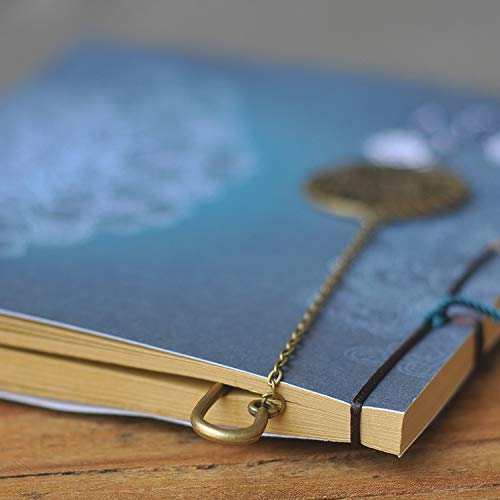 Vintage Feather Shape Metal Bookmark Page Markers Student Reading Pagination Mark Book Clip with Pendant for Travel Readers, Literature Fans,Bookworm Gifts (Silver-Key) - color: Silver-key