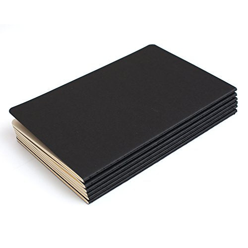 TWONE 6 Pack Notebooks Journal - 60 Dot Grid Page/30 Sheets, Premium Thick Paper Soft Cover Journal for Travel, Office, Work, Office, Home, School, Business Writing, 5.5 x 8.25 (Black) - style: Dotted